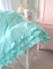 BEACH COTTAGE HOME TURQUOISE RUFFLES QUEEN SHEET SET